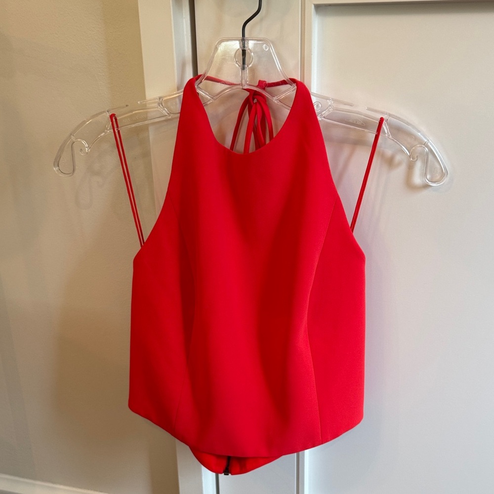 Elegant Red Halter Camisole